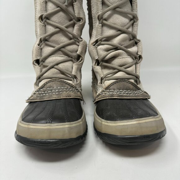 Sorel Cate The Great NL1642-221 Tusk Stone Brown Leather Tall Boots 6 - Picture 9 of 16